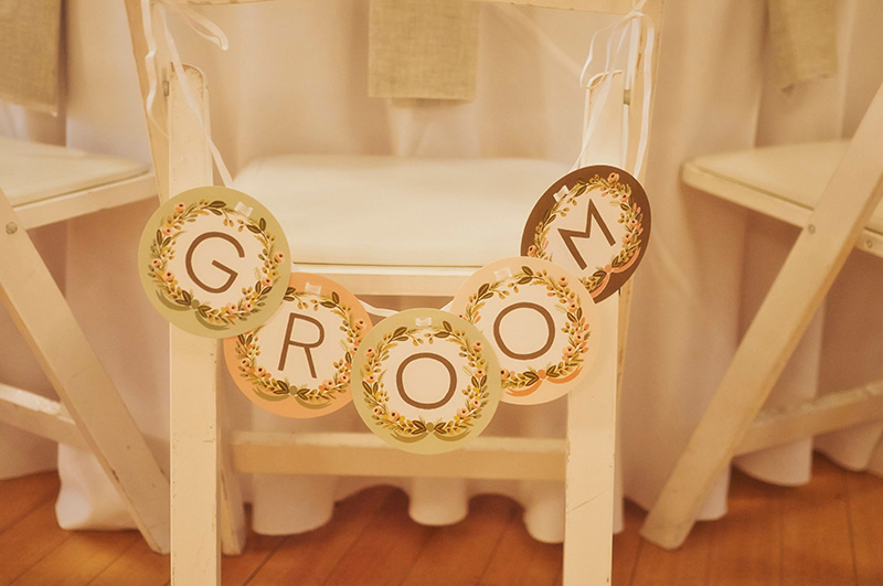 groom and bride signs