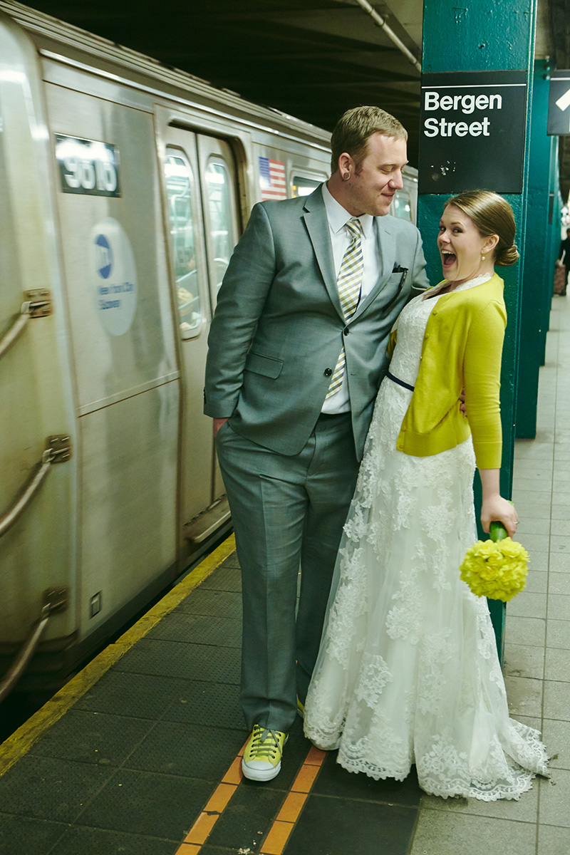 nyc subway wedding photos