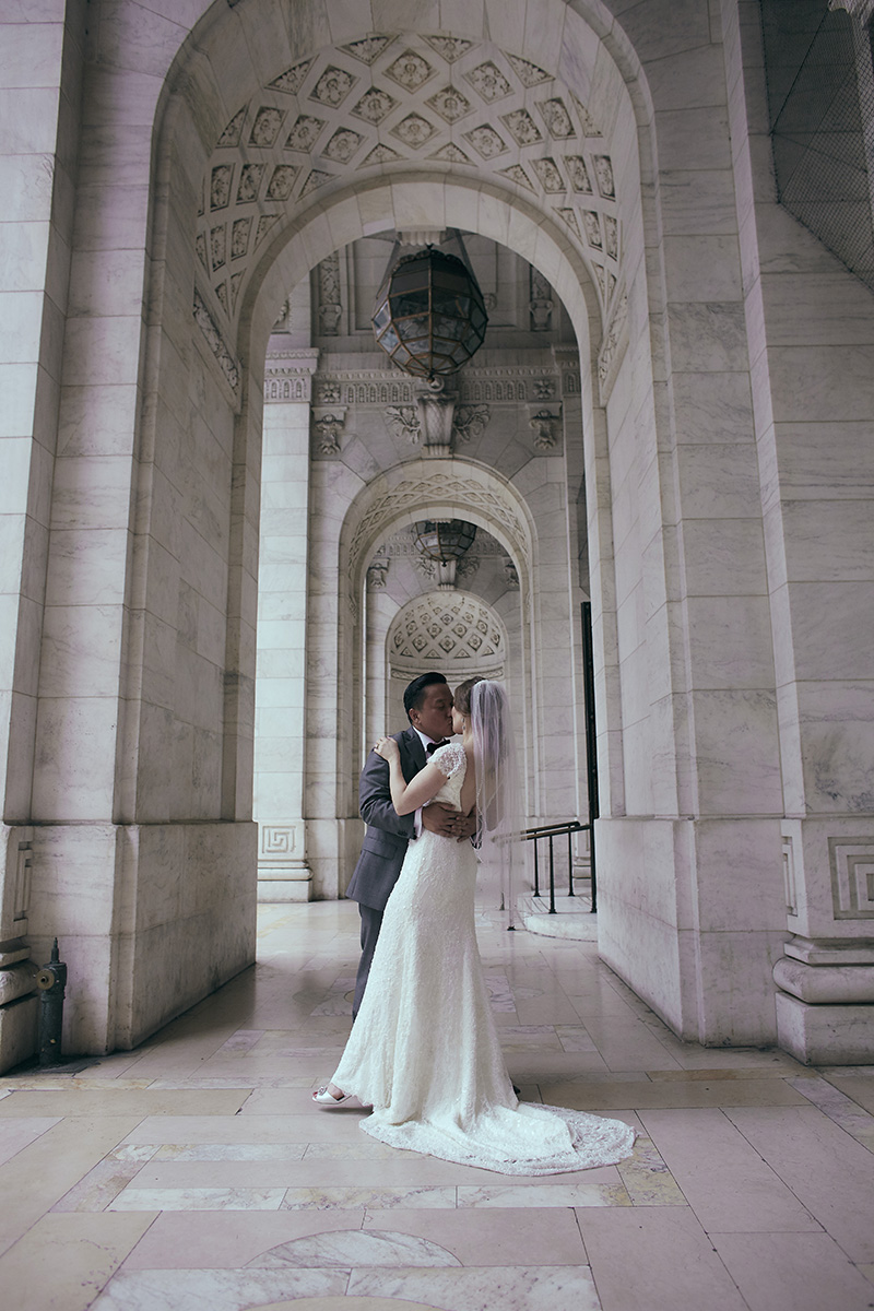 NYC library wedding photos