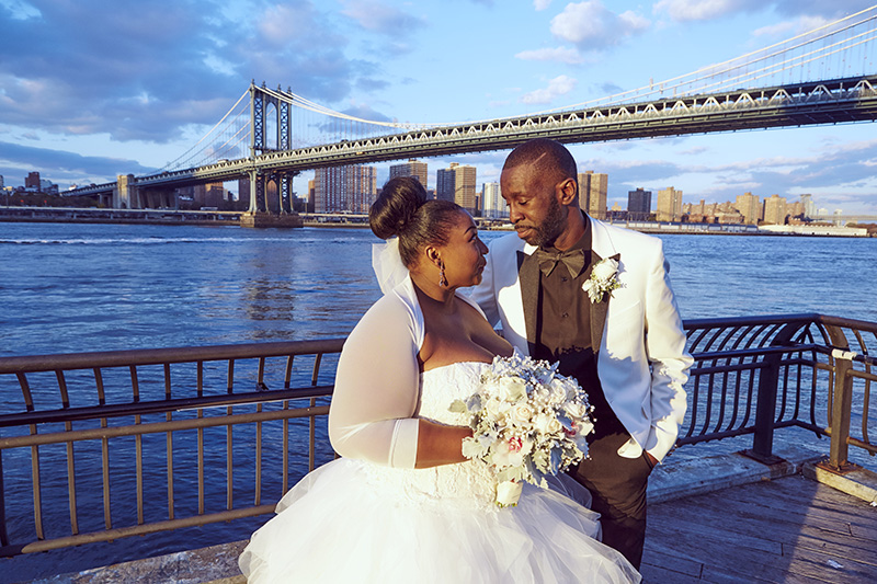 brooklyn bridge park wedding portraits
