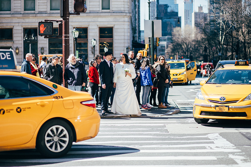 NYC streets wedding photography