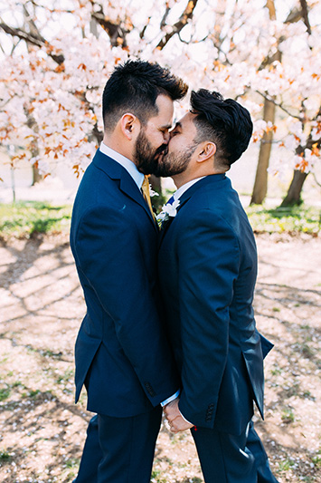 same sex first wedding kiss
