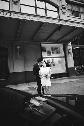 black and white elopement photos