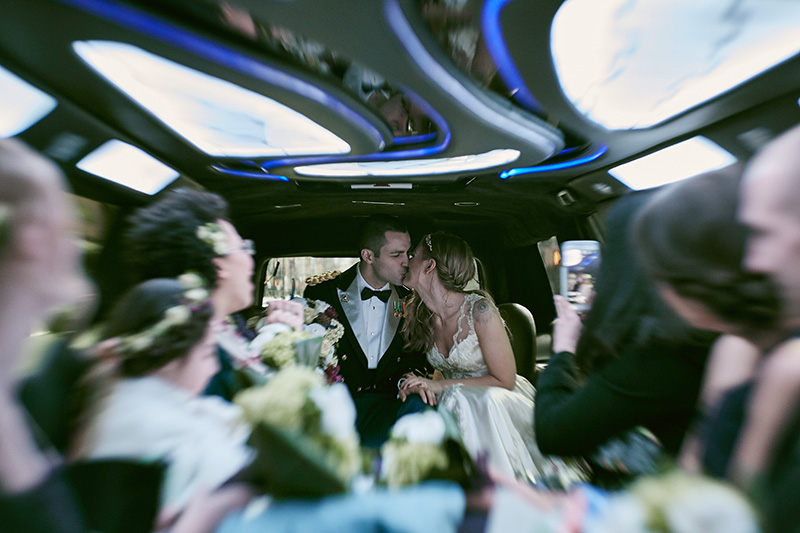 wedding limo portrait