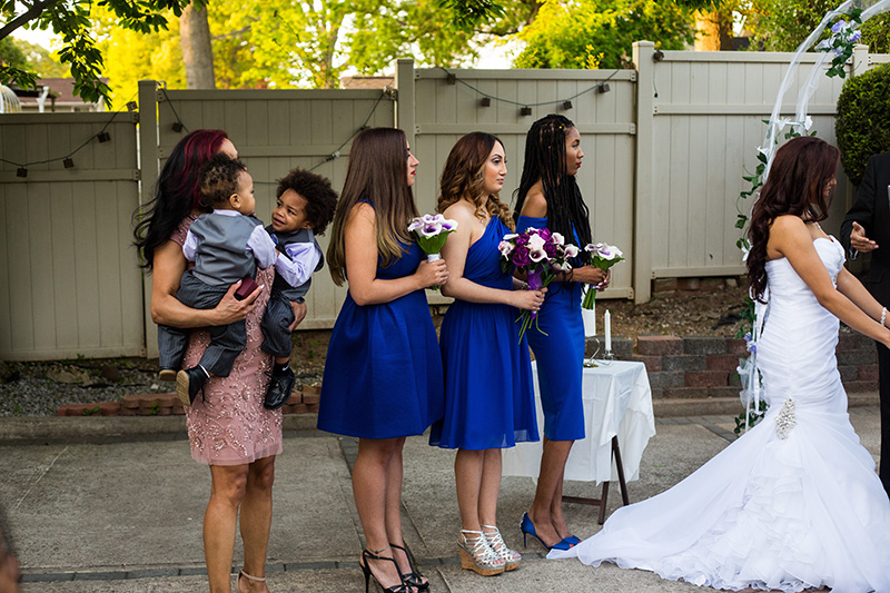 bridesmaids at the ceremony