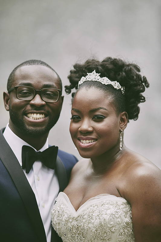 portrait of groom and bride