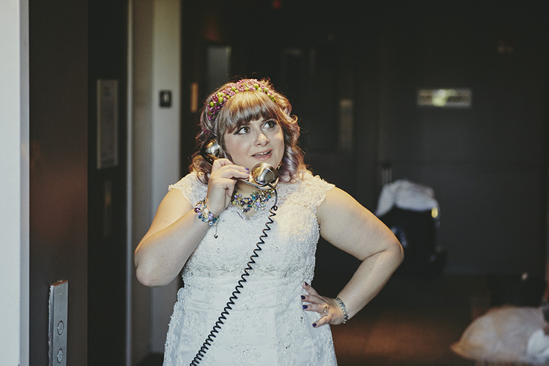 bride talking on the phone