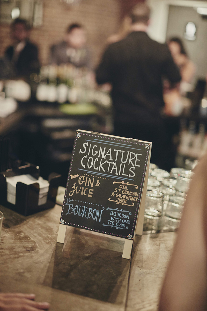 Signature wedding cocktails sign