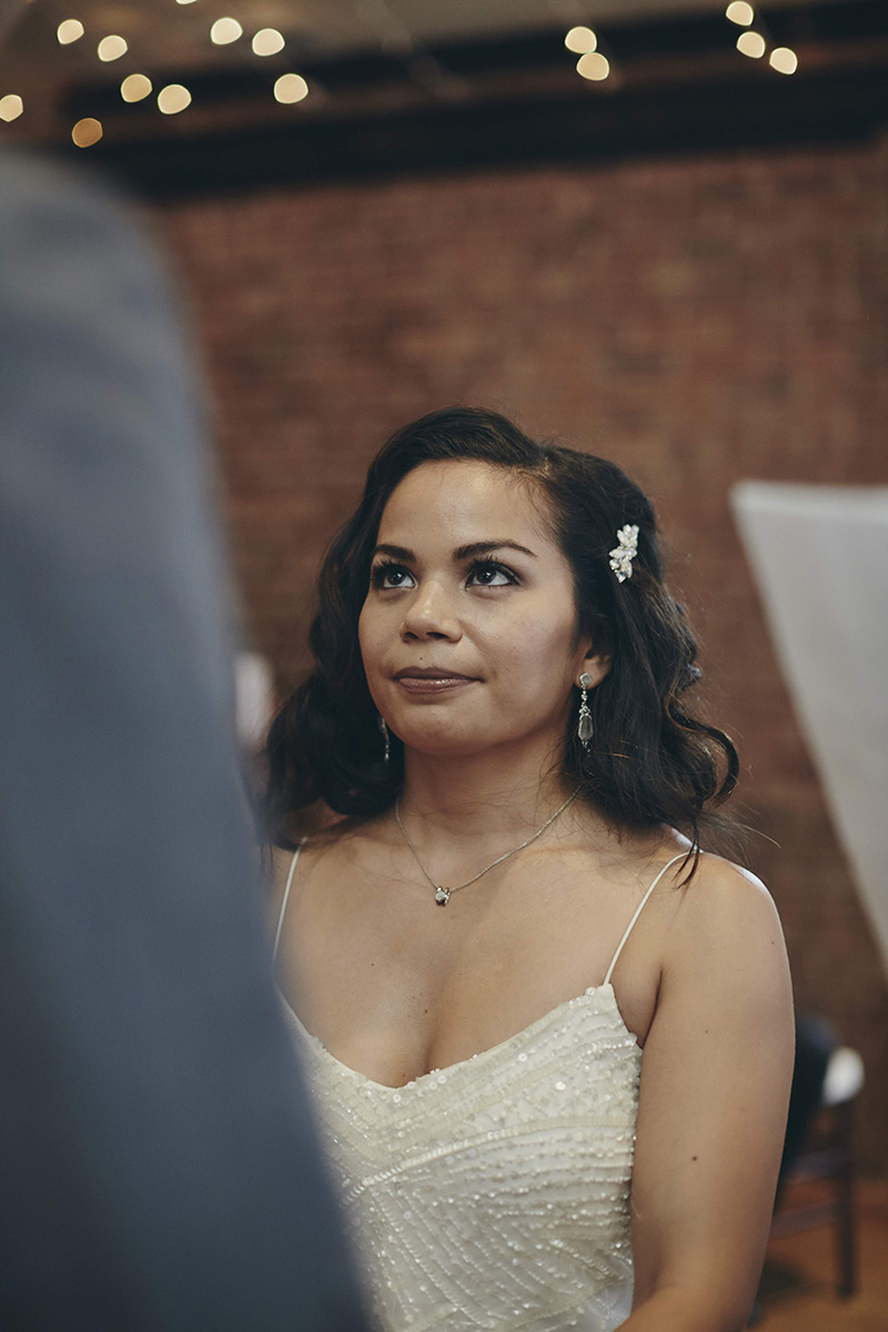 bride at the ceremony