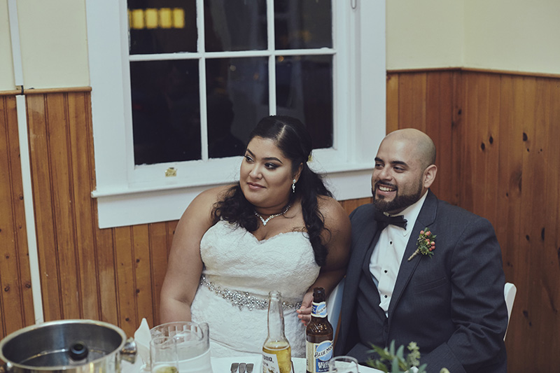 bride and groom reaction to speech