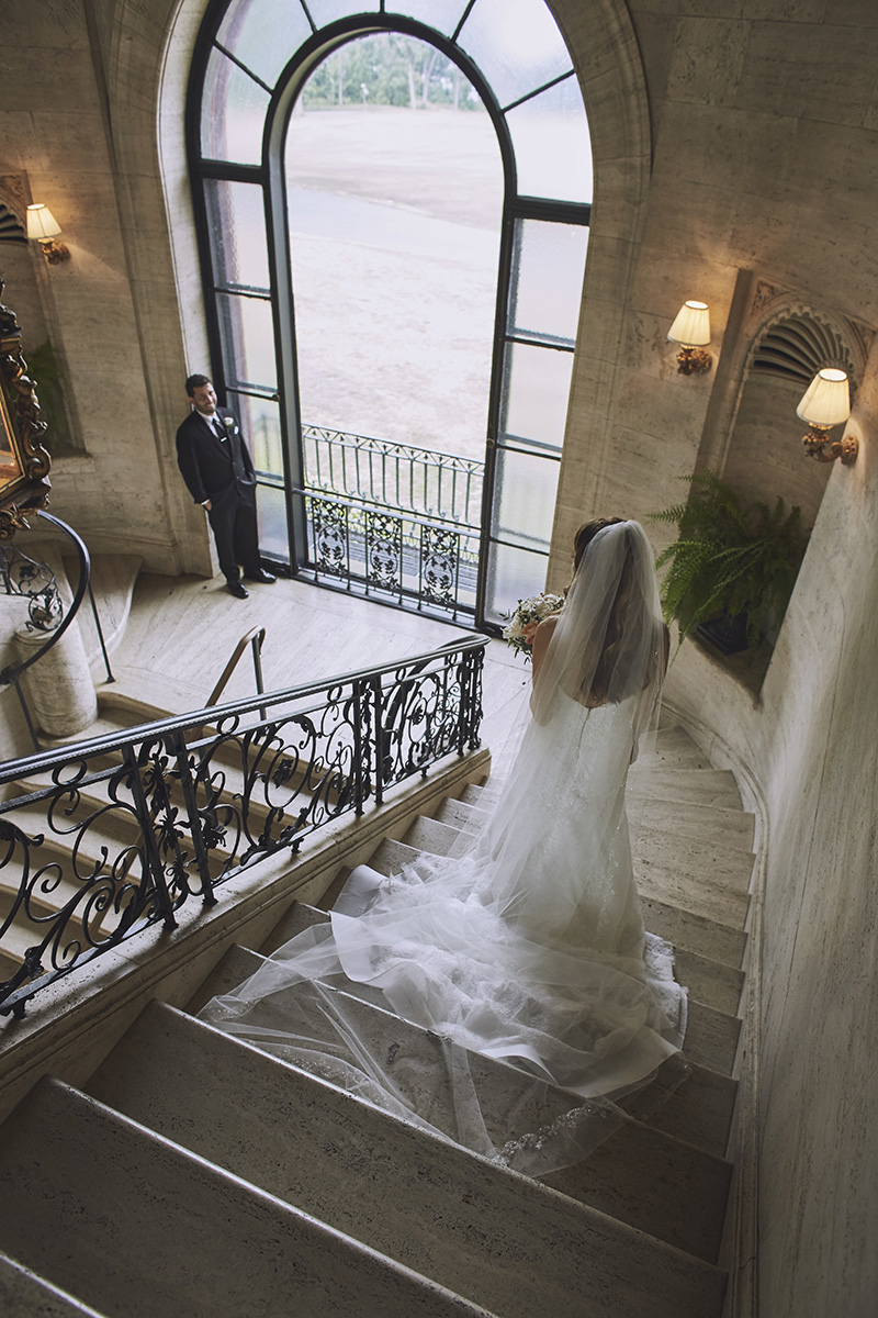 bride on the stairs