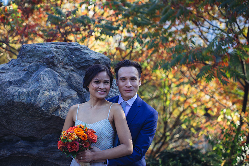 wedding couple in central park
