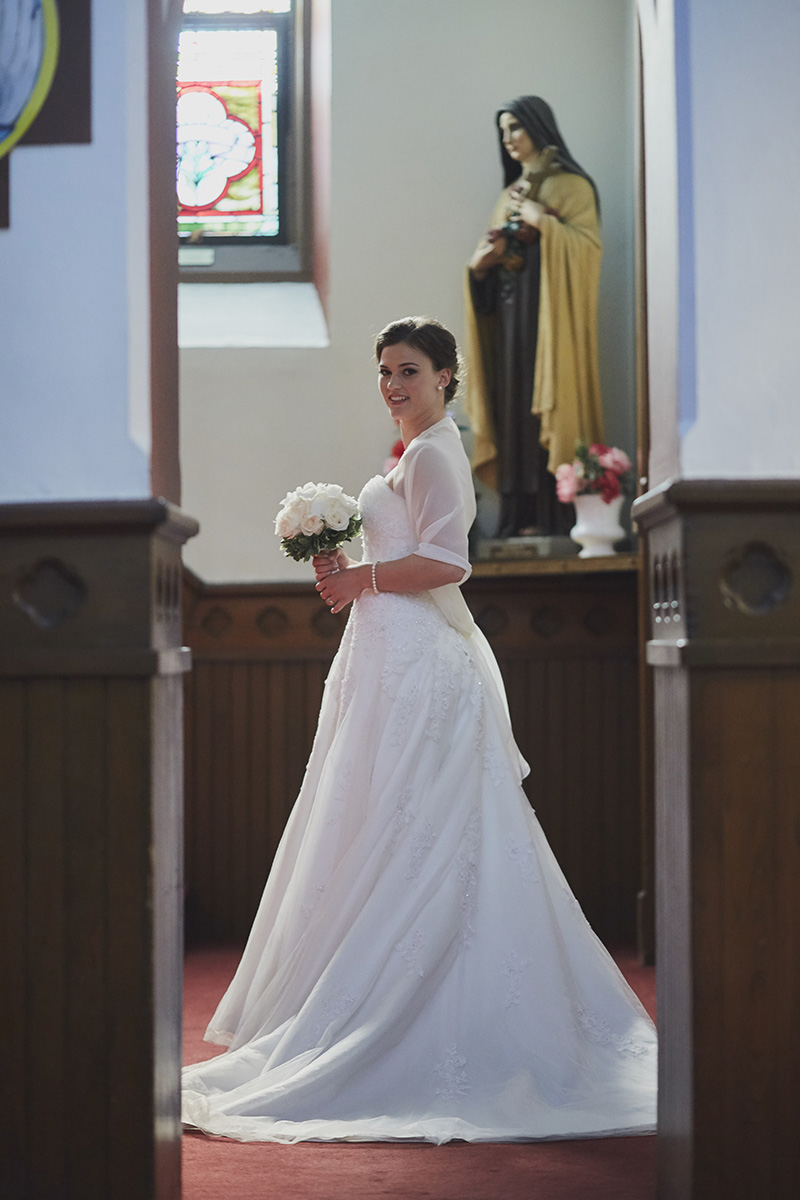 bride church portrait