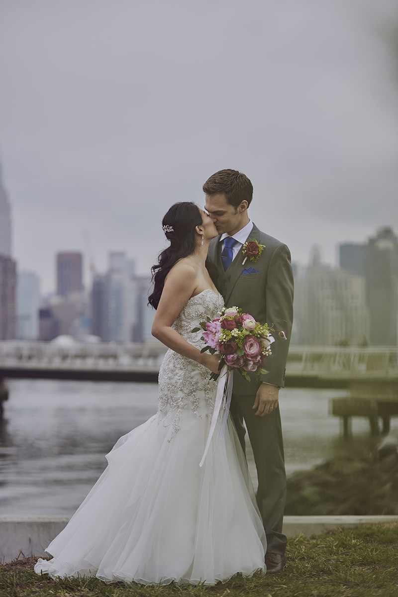 NYC skyline wedding portrait