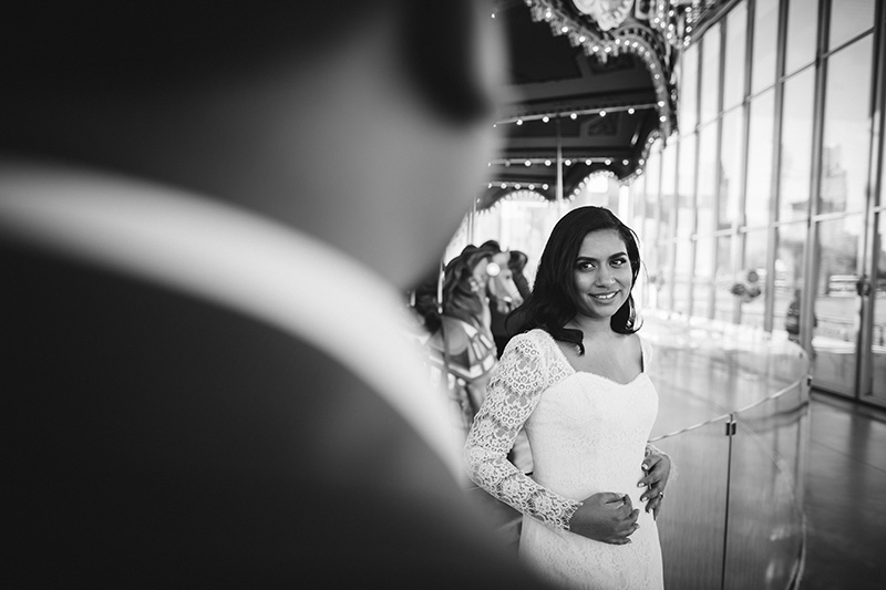 bride looking at groom 