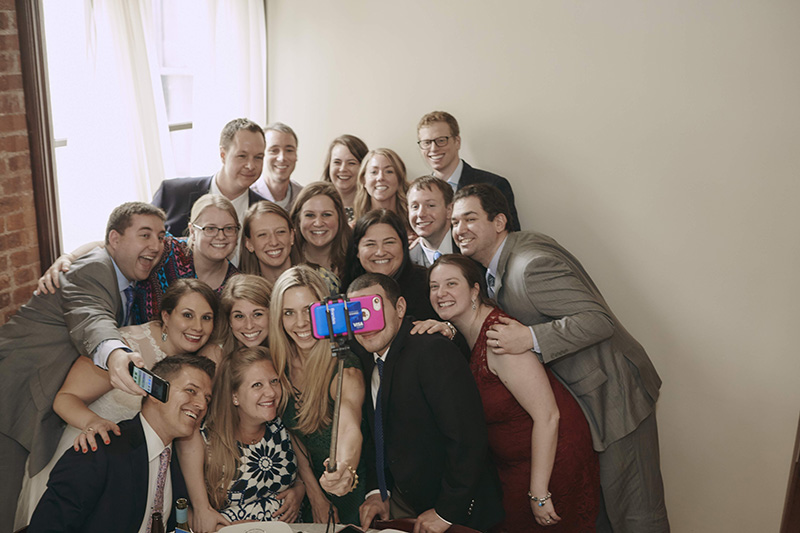 group wedding selfie