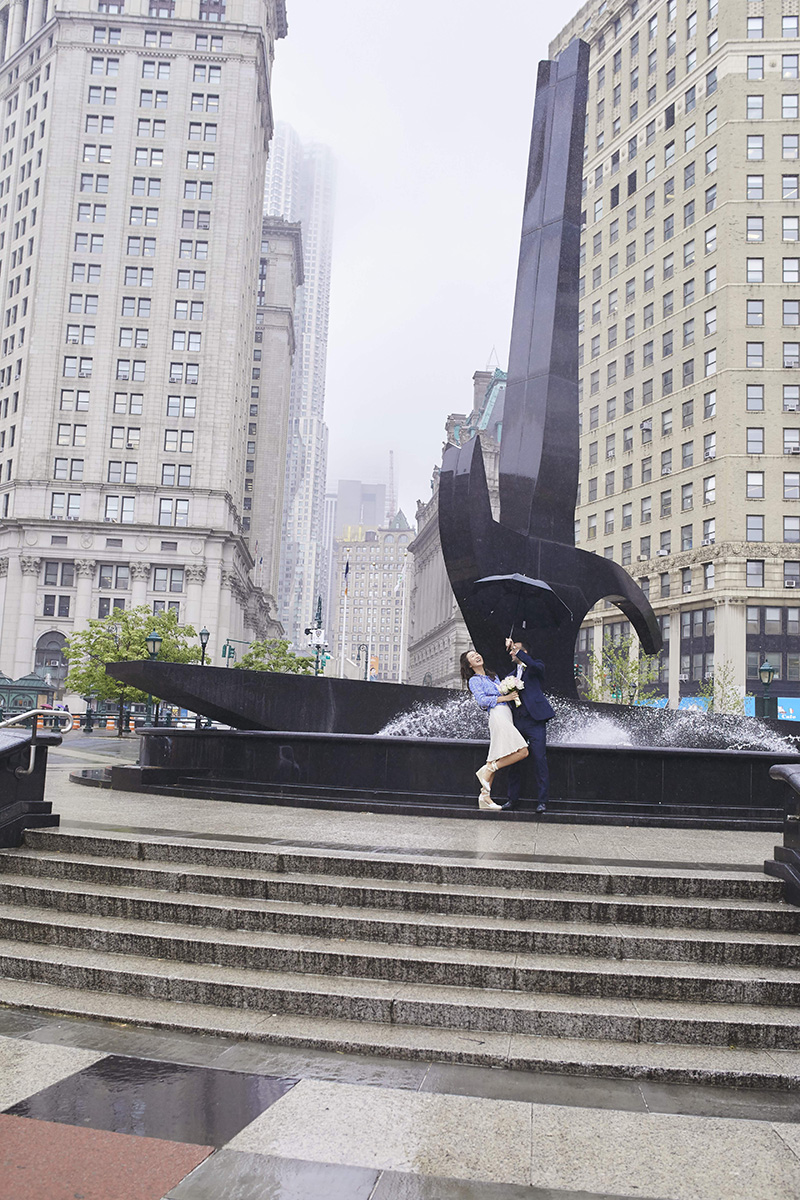 downtown Manhattan fountain
