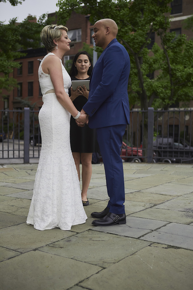 Brooklyn Promenade elopement ceremony