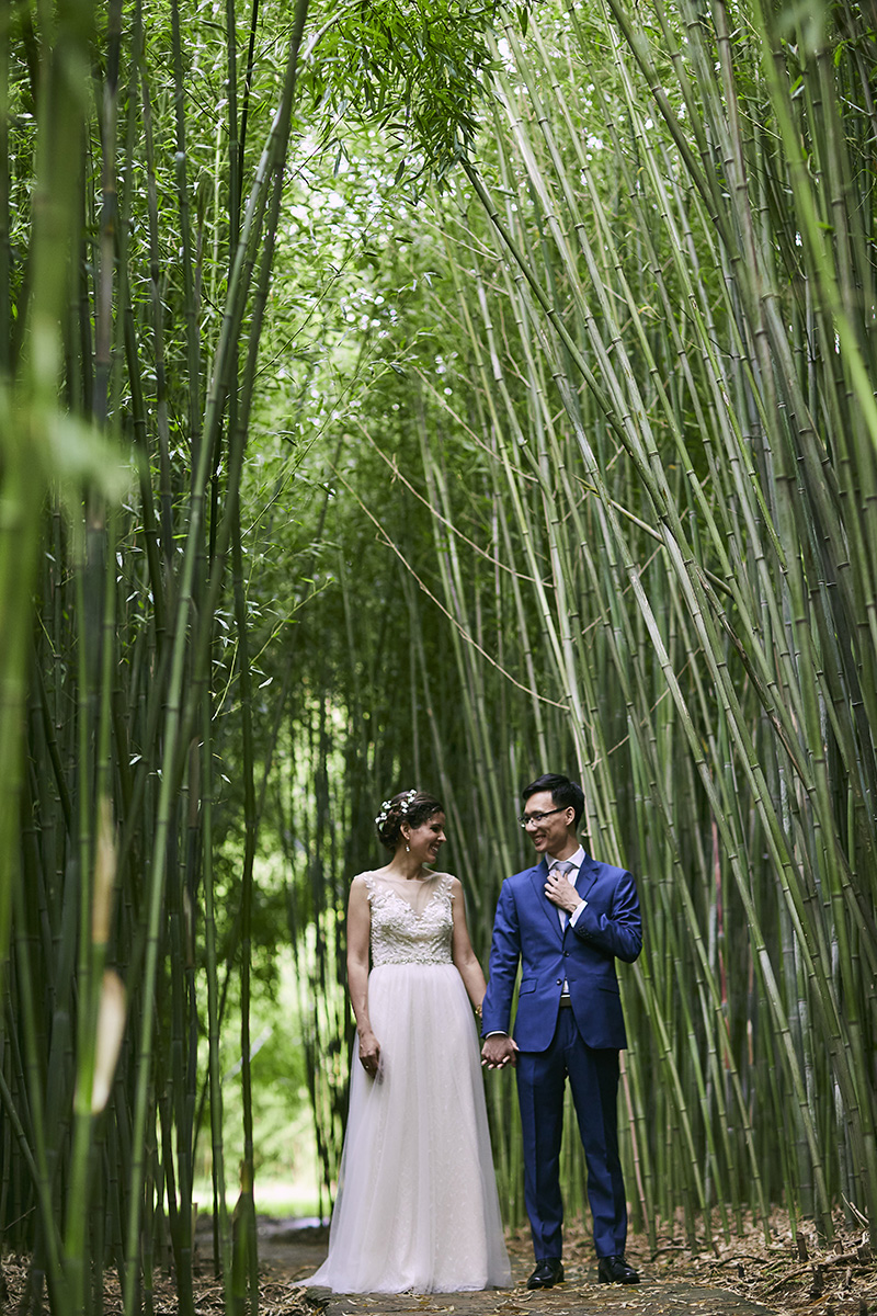 Chinese garden Snug Harbor wedding photos