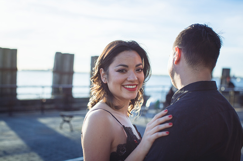 Candid engagement photography