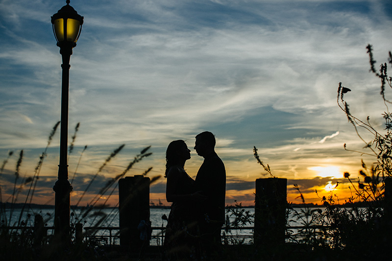 Battery park engagement photography