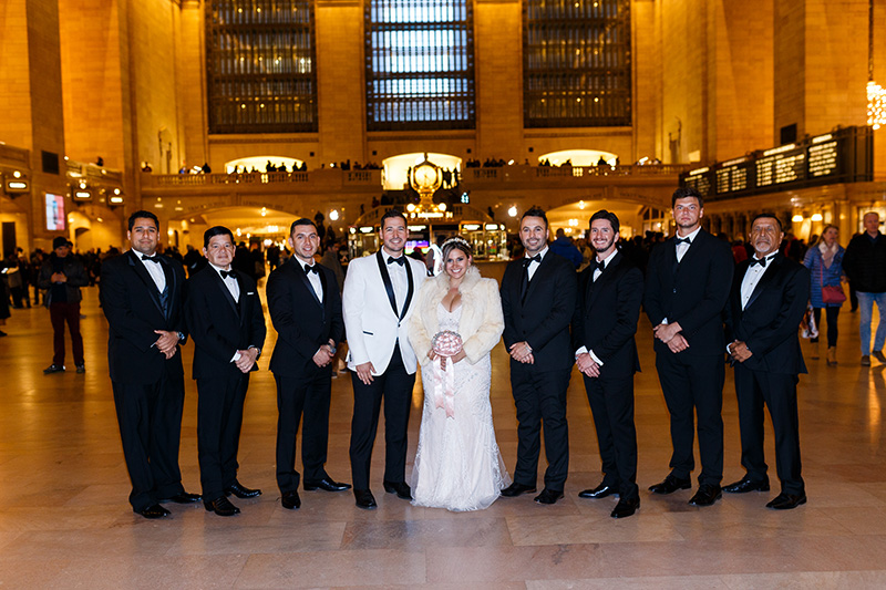 Bridal party at Grand Central