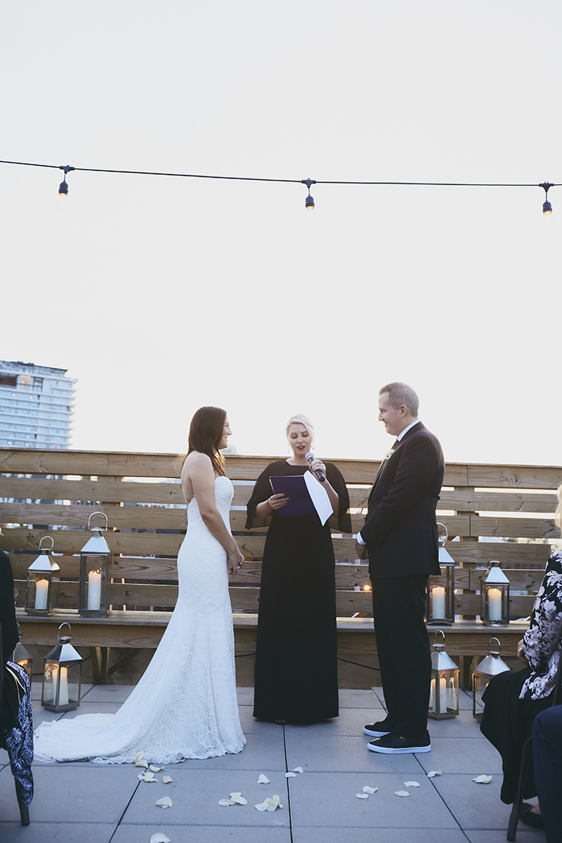 Rooftop Brooklyn wedding ceremony