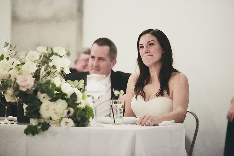 bride and groom reaction to speech