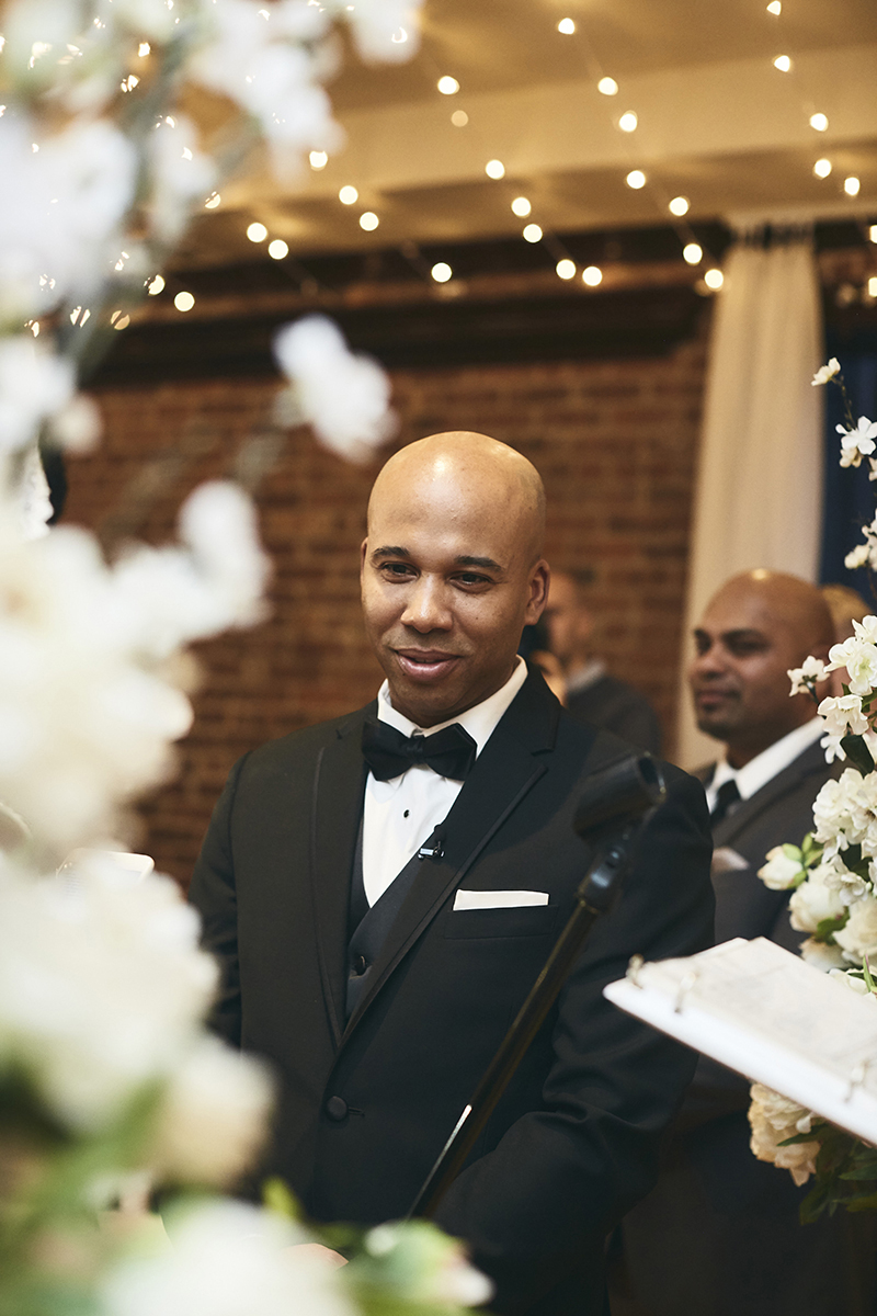 Grooms reaction during brides reading