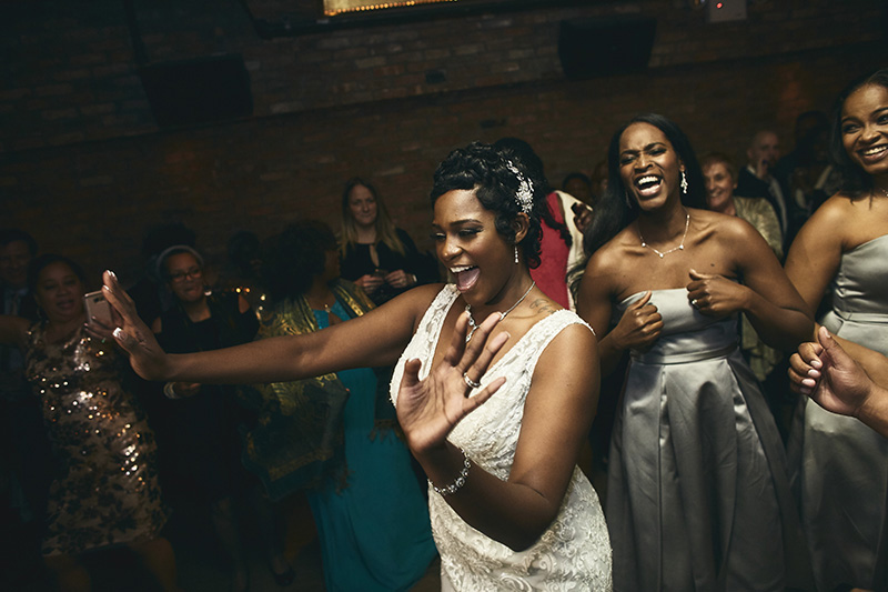 Brides dancing at the party