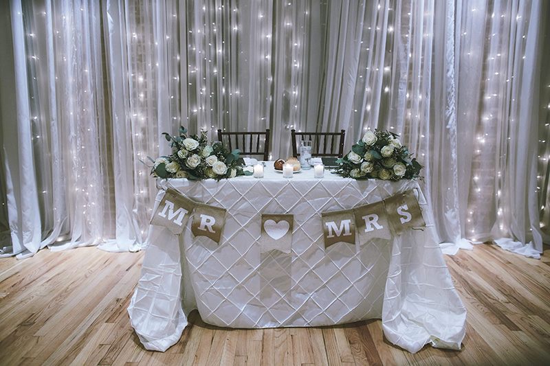 Brides and grooms wedding table