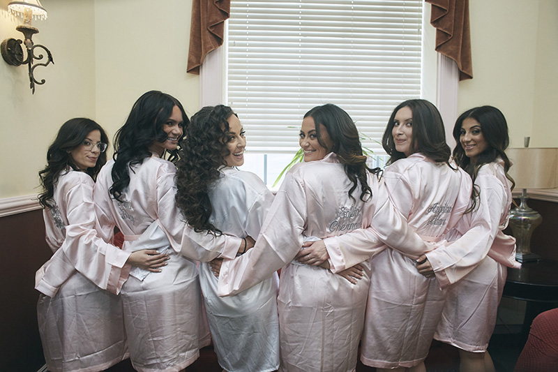Bride and brides maids in kimono robes
