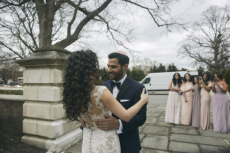 First look photography at the Orthodox Jewish wedding