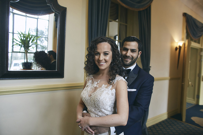 Orthodox Jewish bride and groom