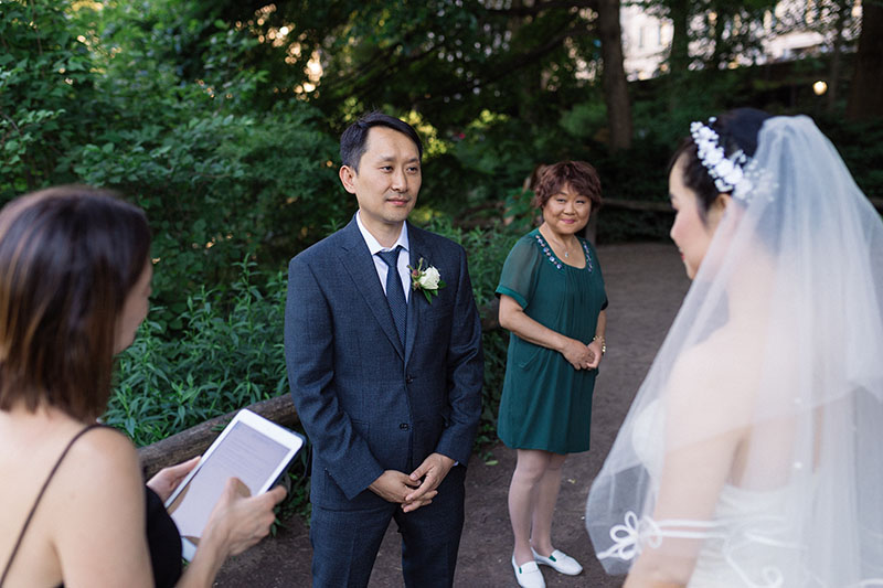 Central Park elopement ceremony