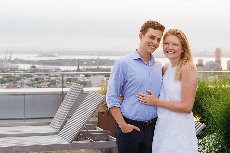Brooklyn rooftop engagement photos