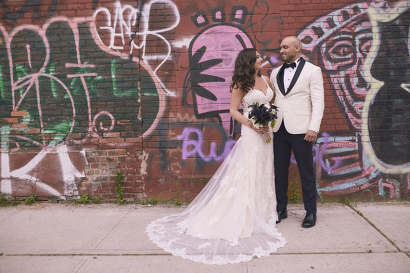 Brooklyn graffiti wedding photos
