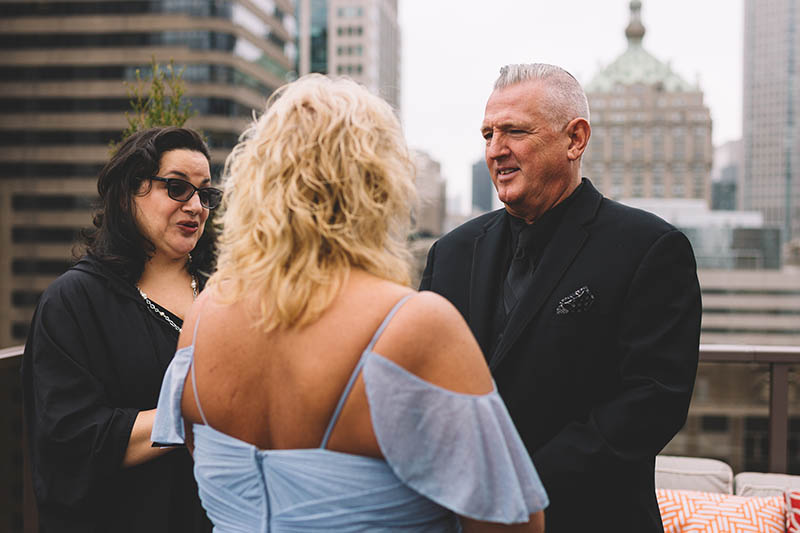 New York rooftop elopement ceremony