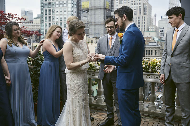 Rooftop wedding ceremony