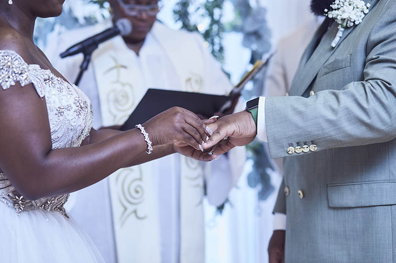 Black couple wedding ceremony