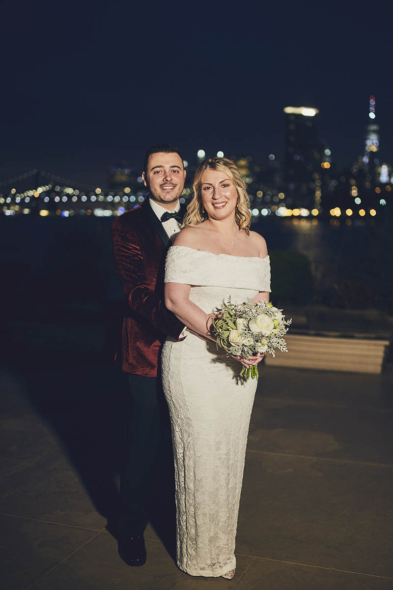 NYC skyline wedding portraits
