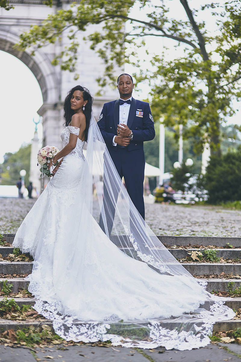 Black couple wedding photos Brooklyn