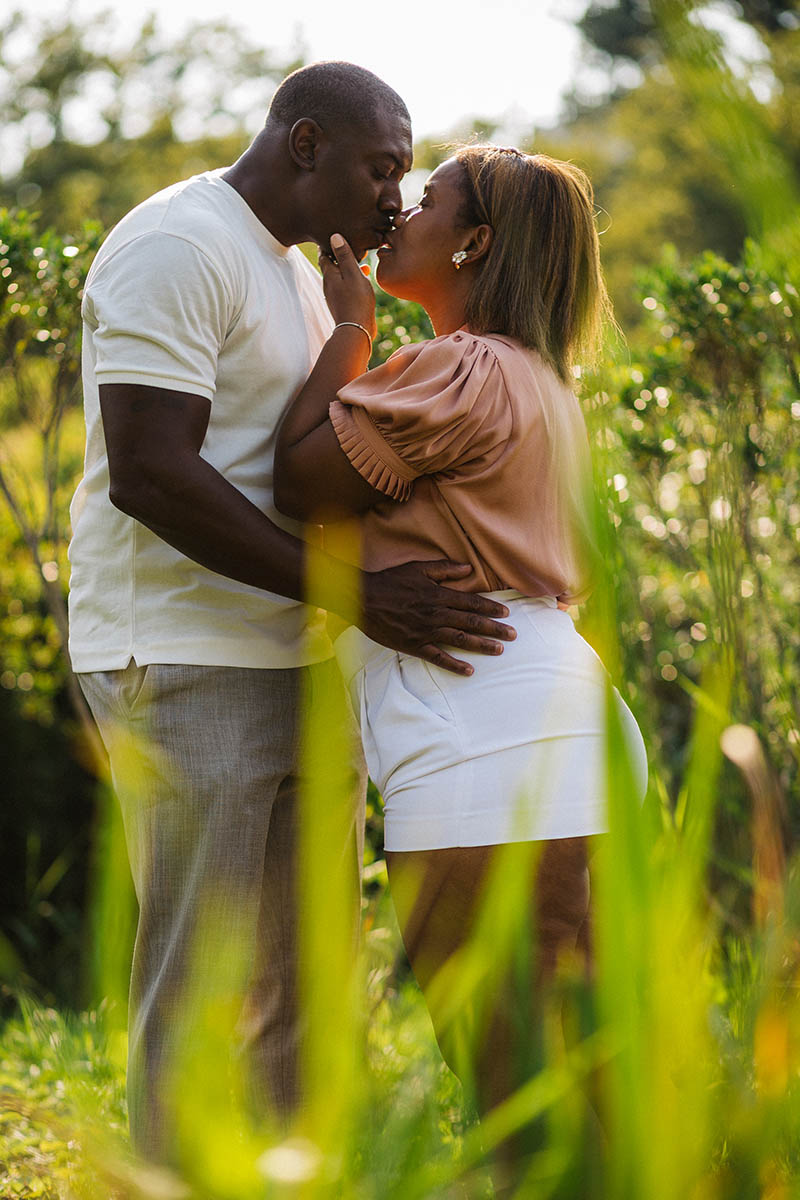 Black couple engagement photography