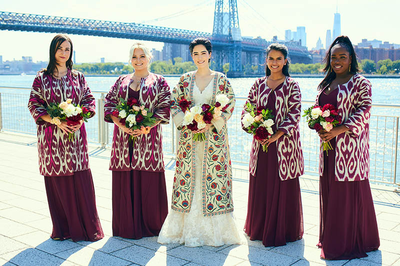 Bridesmaids in Uzbek dresses