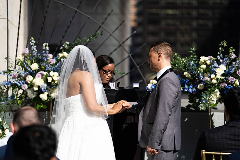 Wedding ring exchange ceremony