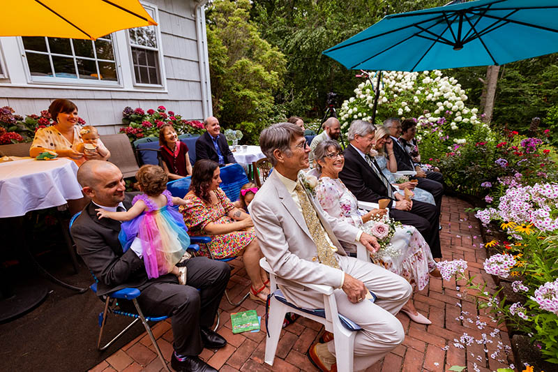 Elegant backyard wedding ceremony
