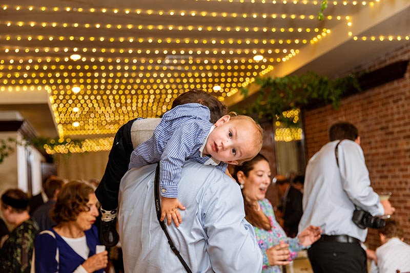 Baby at wedding reception
