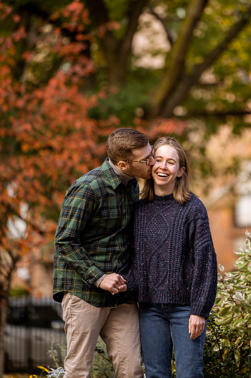 Fall engagement photos in Brooklyn