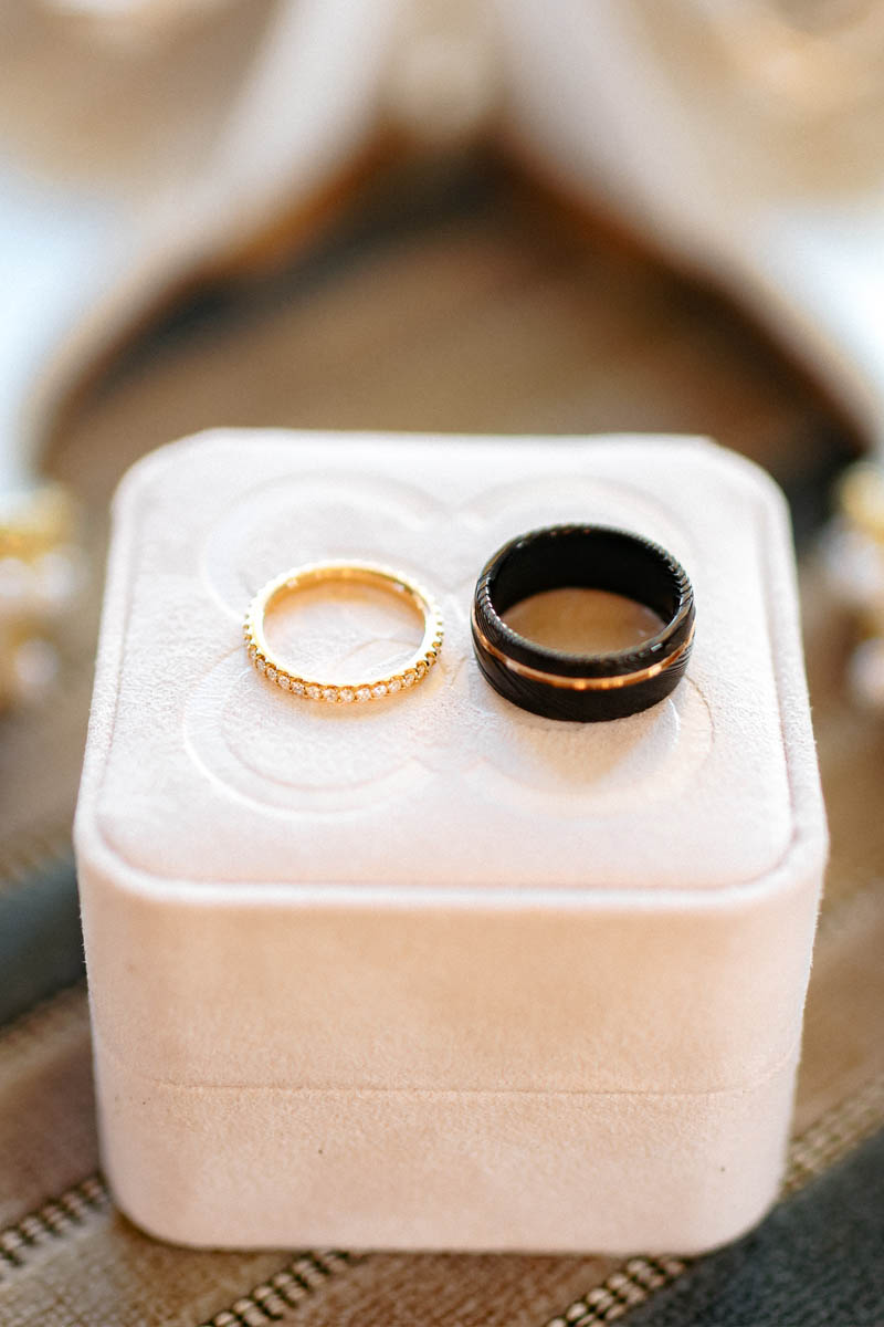 Wedding rings on a box