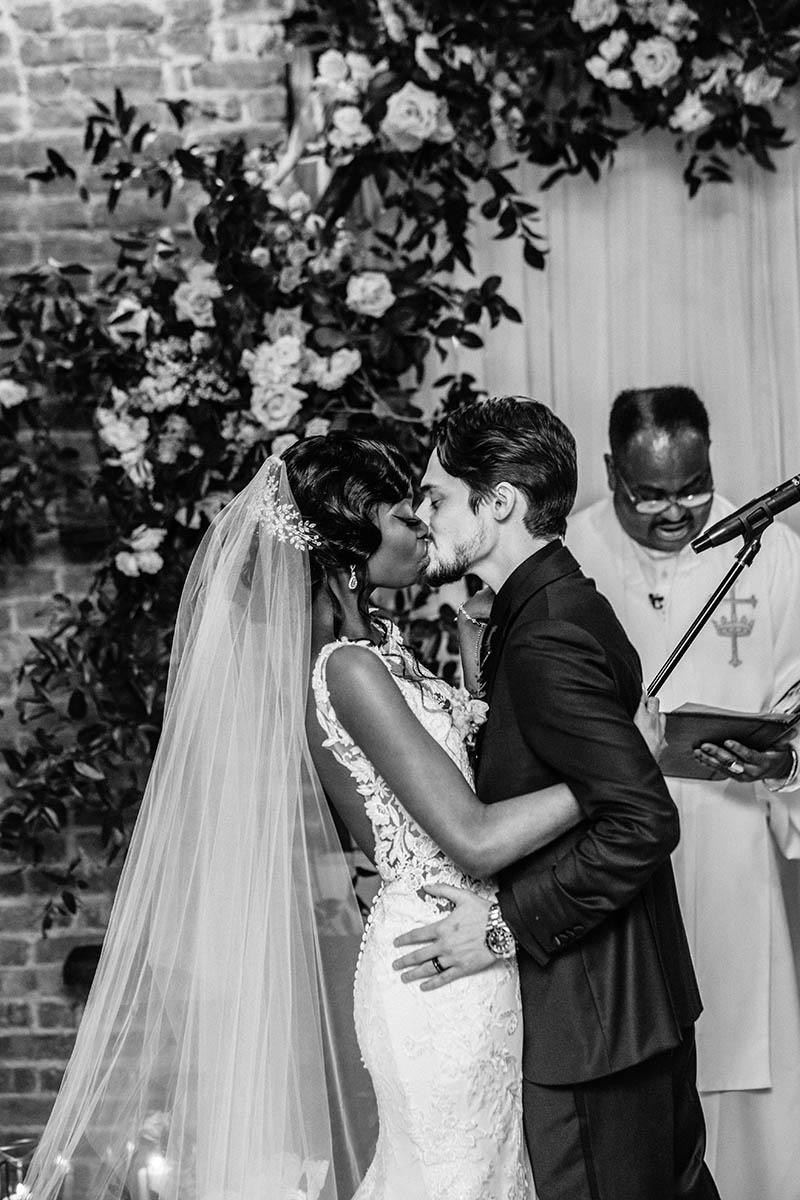 Interracial wedding ceremony